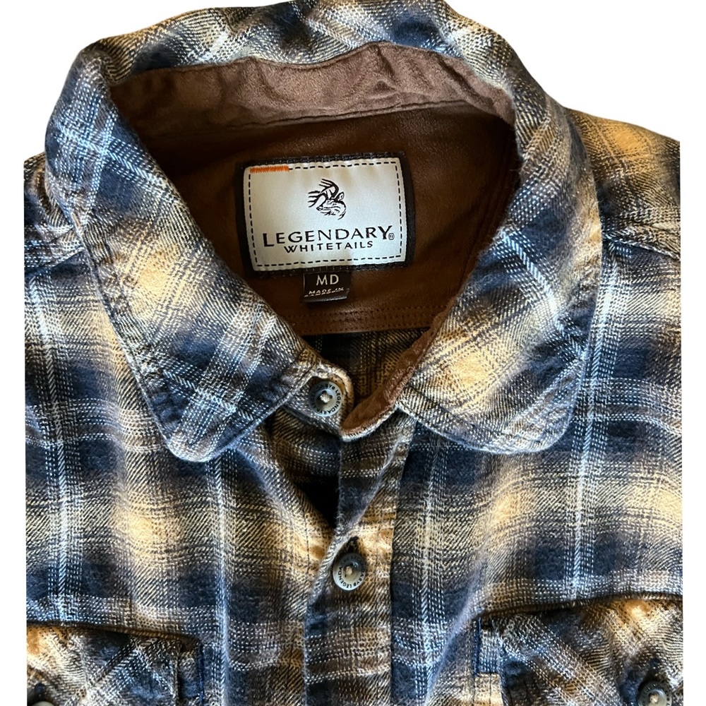 Legendary Whitetails Men's Navy and Tan Plaid Shirt